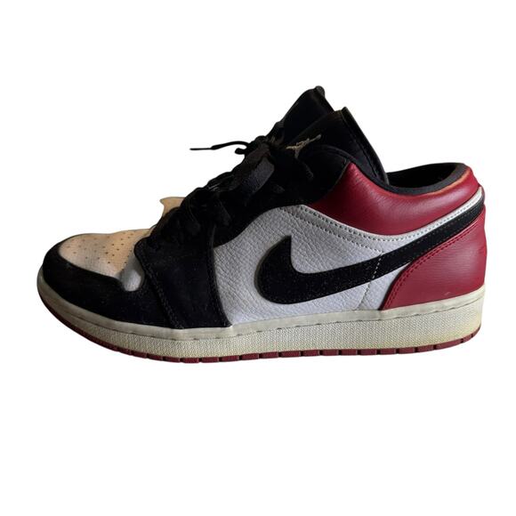 Nike Air Jordan 1 Low Black Toe Red White Retro Bred 553558-116, Men\'s Size 12 main image 4